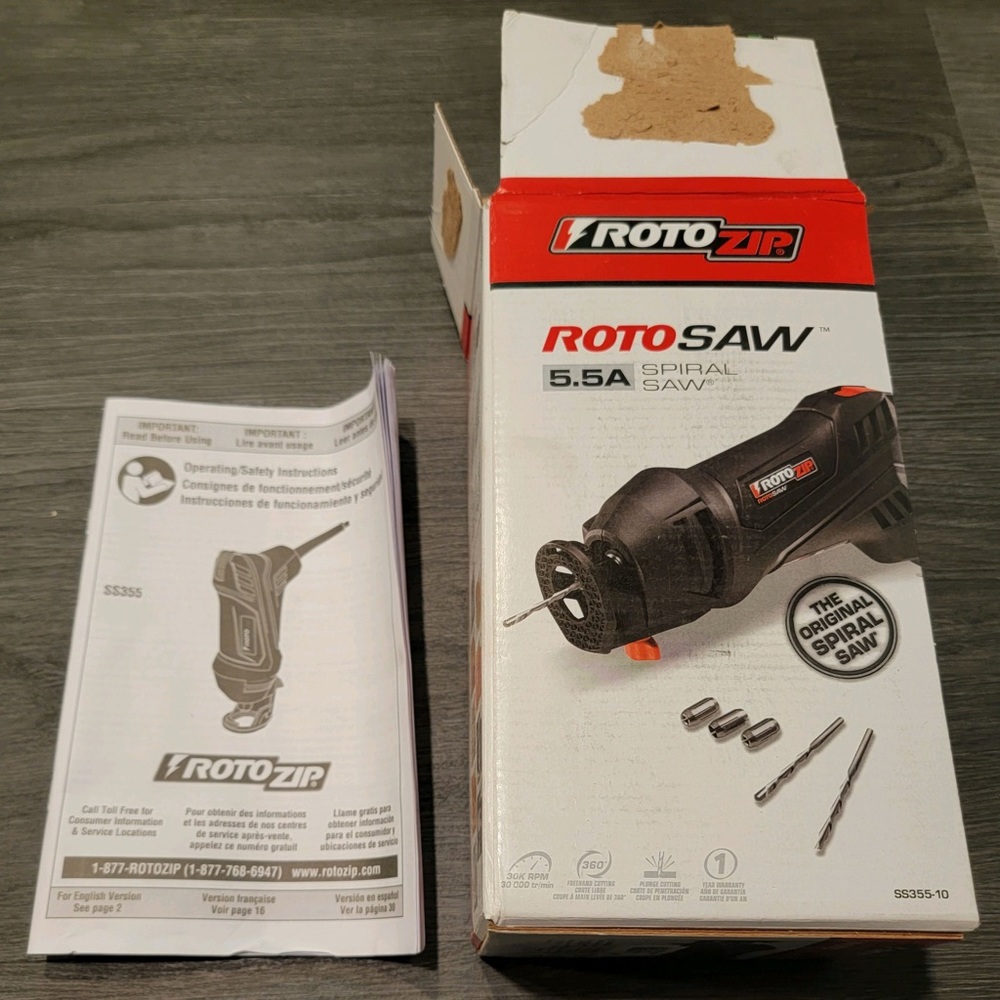 EUC 5.5 AMP CORDED 1/4 in. ROTARY ROTOSAW SPIRAL SAW-USED ONE TIME - Picture 2 of 2